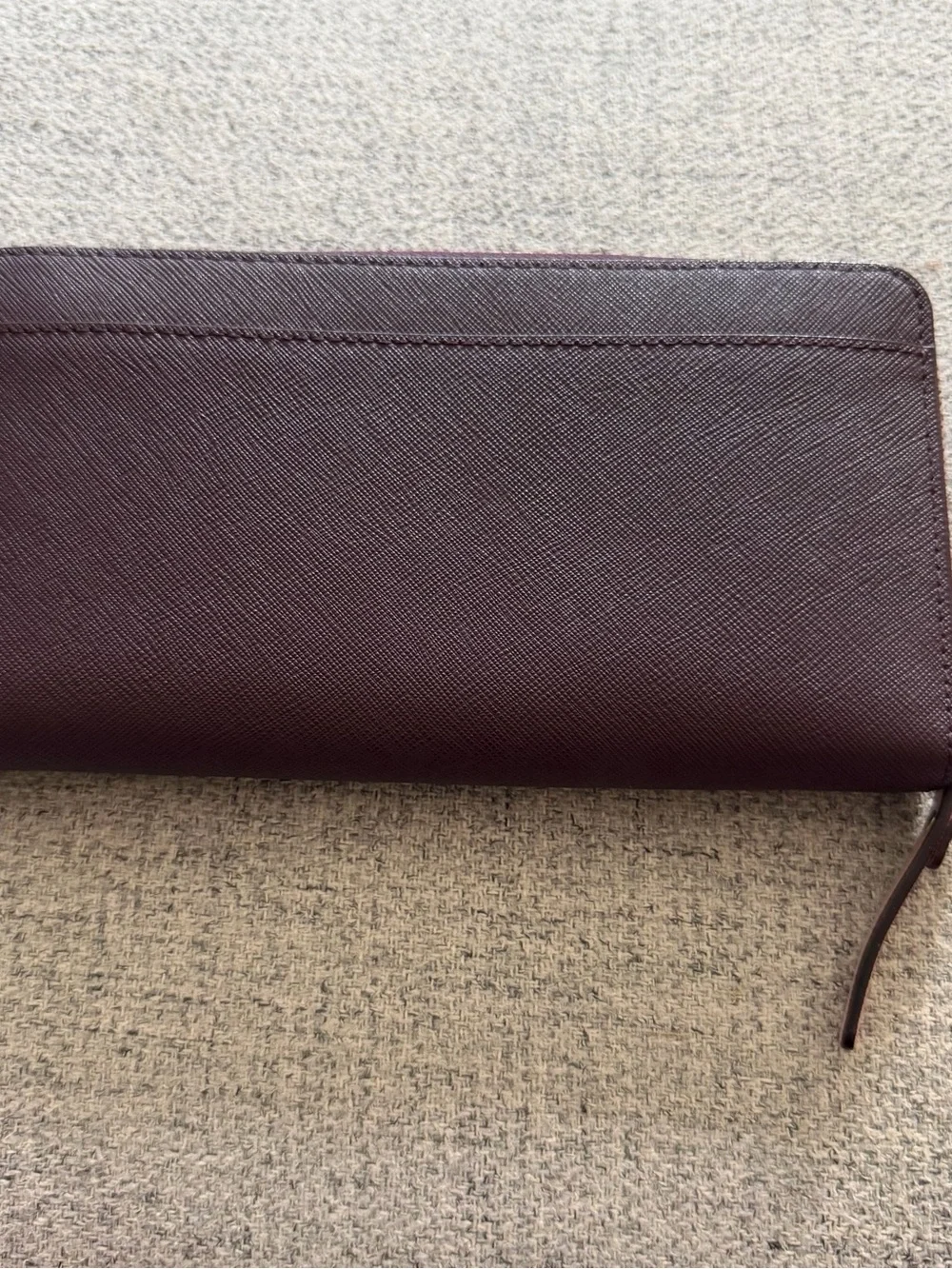 kate spade two-tone bow continental wallet in burgundy and blush